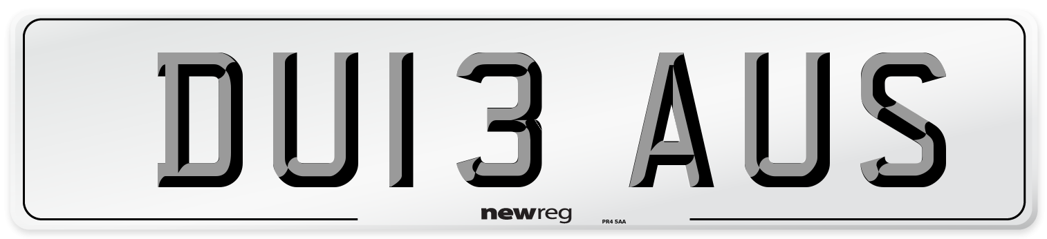 DU13 AUS Number Plate from New Reg